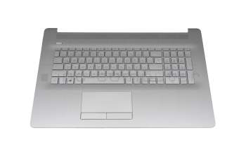 6070B1714503 original HP keyboard incl. topcase DE (german) silver/silver with backlight