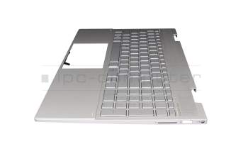 7116983700002 original HP keyboard incl. topcase DE (german) silver/silver with backlight (DSC)