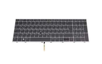 71NJA132118 original HP keyboard DE (german) dark grey/grey with backlight and mouse-stick