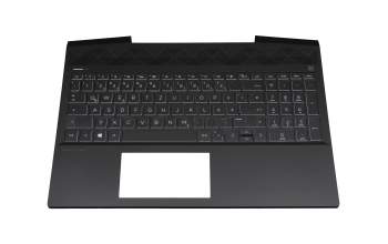 7H2140 original HP keyboard incl. topcase DE (german) black/white/black with backlight