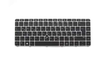 903008-041 original HP keyboard DE (german) black/silver matt with backlight and mouse-stick