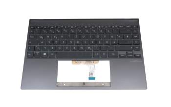 90NB0SL1-R30GE0 original Asus keyboard incl. topcase DE (german) grey/grey with backlight