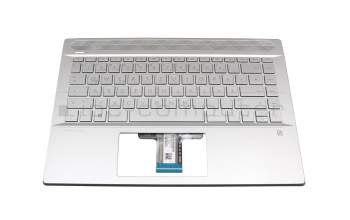 910300195720 original Primax keyboard incl. topcase DE (german) silver/silver with backlight