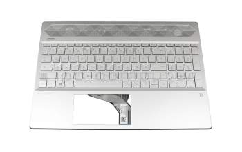 910300197690 original Primax keyboard incl. topcase DE (german) silver/silver with backlight (GTX graphics card)