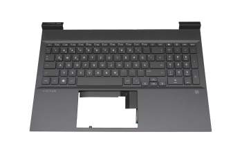 910300288450 original HP keyboard incl. topcase DE (german) grey/grey with backlight