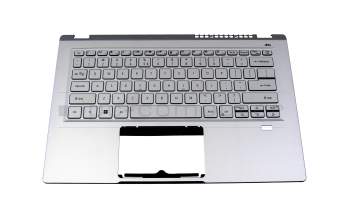 ACM16P7/3U4 original Acer keyboard incl. topcase US (english) silver/silver with backlight