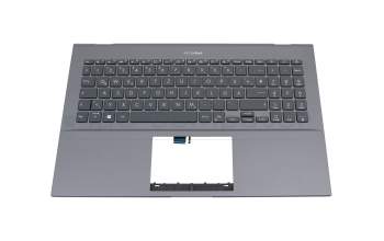 AEUJ7G00010 original Quanta keyboard incl. topcase DE (german) grey/grey with backlight