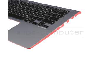 AEXKLG01010 original Quanta keyboard incl. topcase DE (german) black/silver with backlight