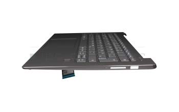 AM171000200KCS1 original Lenovo keyboard incl. topcase DE (german) grey/grey with backlight (fingerprint)