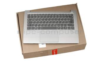 AM171000290 original Lenovo keyboard incl. topcase DE (german) grey/silver with backlight (fingerprint)