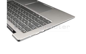 AM171000290 original Lenovo keyboard incl. topcase DE (german) grey/silver with backlight (fingerprint)