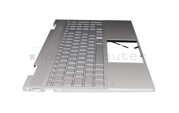 AM2UU000800 original HP keyboard incl. topcase DE (german) silver/silver with backlight (DSC)