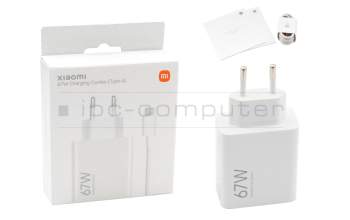 BHR6035EU original Xiaomi USB-C AC-adapter 67.0 Watt EU wallplug white (Charging Combo Type-A)