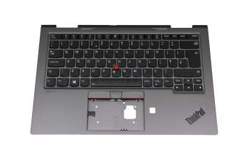 CS19BL-85GB original Lenovo keyboard incl. topcase UK (english) black/grey with backlight and mouse-stick