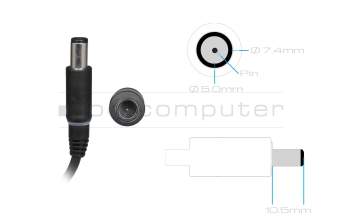 Dell Latitude 12 (E7270) original AC-adapter 90.0 Watt rounded