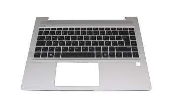 E477464 original HP keyboard incl. topcase DE (german) black/silver with backlight (Heatshield)