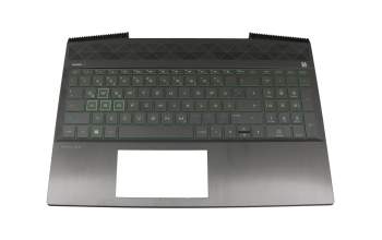 FA28B000H00 original HP keyboard incl. topcase DE (german) black/green/black with backlight