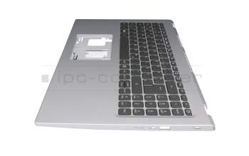 FA34G000D10 original Acer keyboard incl. topcase DE (german) black/silver with backlight