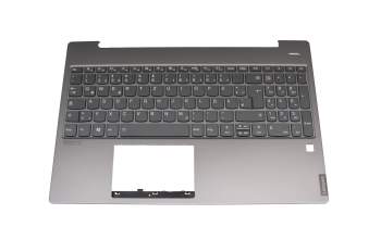 HQ20720475000 original Lenovo keyboard incl. topcase DE (german) grey/grey with backlight