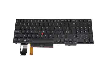 Keyboard CH (swiss) black/black with backlight and mouse-stick original suitable for Lenovo ThinkPad P73 (20QR/20QS)