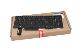 Keyboard CH (swiss) black/black with mouse-stick original suitable for Lenovo ThinkPad L590 (20Q7/20Q8)