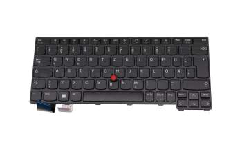 Keyboard DE (german) black/black matte with mouse-stick original suitable for Lenovo ThinkPad L13 Yoga Gen 3 (21B5/21B6)