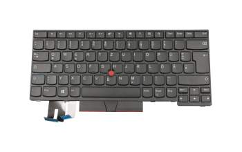 Keyboard DE (german) black/black with mouse-stick original suitable for Lenovo ThinkPad T490 (20N2/20N3)