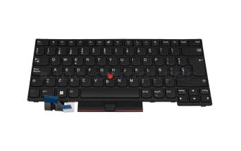 Keyboard SP (spanish) black/black with mouse-stick original suitable for Lenovo ThinkPad P14s Gen 1 (20S4/20S5)