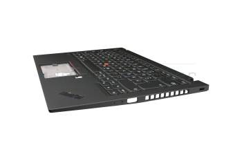 Keyboard incl. topcase DE (german) black/black with backlight and mouse-stick WWAN original suitable for Lenovo ThinkPad X1 Carbon 8th Gen (20UA/20U9)