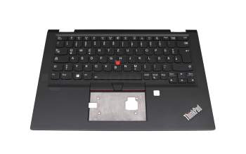 Keyboard incl. topcase DE (german) black/black with backlight and mouse-stick original suitable for Lenovo ThinkPad X13 Yoga (20SY/20SX)