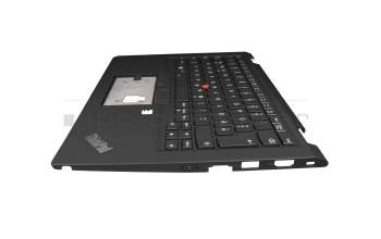 Keyboard incl. topcase DE (german) black/black with backlight and mouse-stick original suitable for Lenovo ThinkPad X13 Yoga (20SY/20SX)