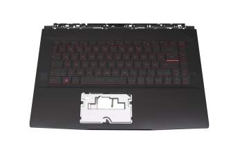 Keyboard incl. topcase DE (german) black/black with backlight original suitable for MSI GF65 Thin 9SD/9SE (MS-E16W1)