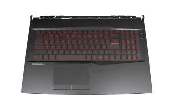 Keyboard incl. topcase DE (german) black/black with backlight original suitable for MSI GL75 9SD/9SDK/9SE/9SEK (MS-17E5)