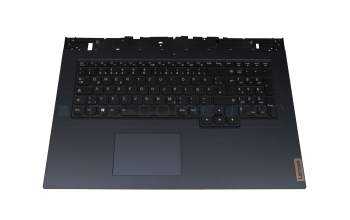 Keyboard incl. topcase DE (german) black/blue with backlight original suitable for Lenovo Legion 5-17ACH6H (82JY)