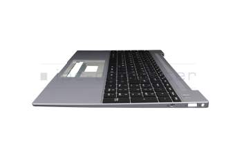 Keyboard incl. topcase DE (german) black/grey with backlight original suitable for Emdoor NS15AD