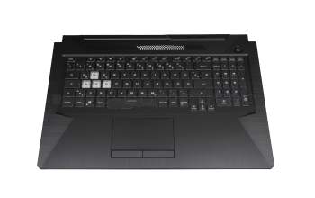 Keyboard incl. topcase DE (german) black/transparent/black with backlight original suitable for Asus TUF A17 FA706II