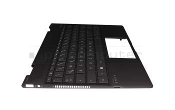 Keyboard incl. topcase DE (german) dark grey/grey with backlight original suitable for HP Envy x360 13-ag0300