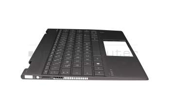 Keyboard incl. topcase DE (german) grey/grey with backlight original suitable for HP Envy x360 13-ar0700