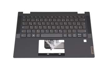 Keyboard incl. topcase DE (german) grey/grey with backlight original suitable for Lenovo IdeaPad Flex 5-14ARE05 (82DF)