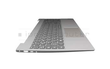 Keyboard incl. topcase DE (german) grey/silver original suitable for Lenovo IdeaPad S340-15IIL (81WL)