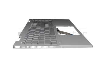 Keyboard incl. topcase DE (german) silver/silver original suitable for HP Pavilion x360 15-er0000