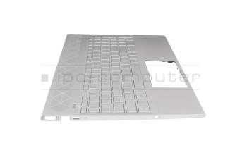 Keyboard incl. topcase DE (german) silver/silver with backlight (UMA graphics) original suitable for HP Pavilion 15-cs2200