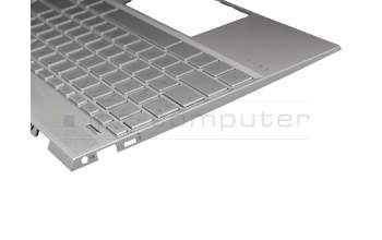 Keyboard incl. topcase DE (german) silver/silver with backlight original suitable for HP Envy 13-aq0600