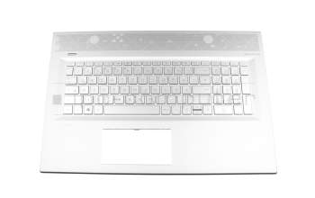 Keyboard incl. topcase DE (german) silver/silver with backlight original suitable for HP Envy 17-bw0200