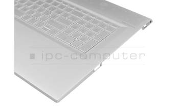 Keyboard incl. topcase DE (german) silver/silver with backlight original suitable for HP Envy 17-bw0300