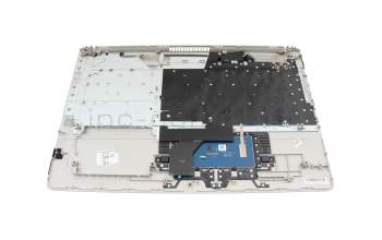 Keyboard incl. topcase SF (swiss-french) silver/silver (DVD) original suitable for HP 17-by2000