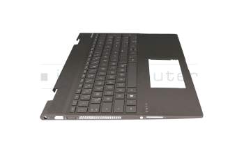 L20748-041 original HP keyboard incl. topcase DE (german) black/black with backlight