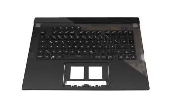 LFO001AKB042 original Asus keyboard incl. topcase DE (german) black/black/transparent/grey with backlight