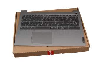 PK09000QQ20 original Lenovo keyboard incl. topcase DE (german) grey/grey with backlight