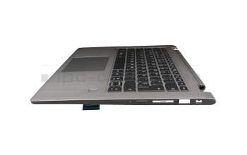 PK0900CK400 original LCFC keyboard incl. topcase SP (spanish) grey/silver with backlight